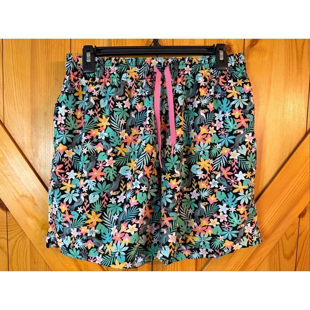 CHUBBIES The Bloomerangs Swim Trunks Shorts Sz M Black Floral (7097) Read